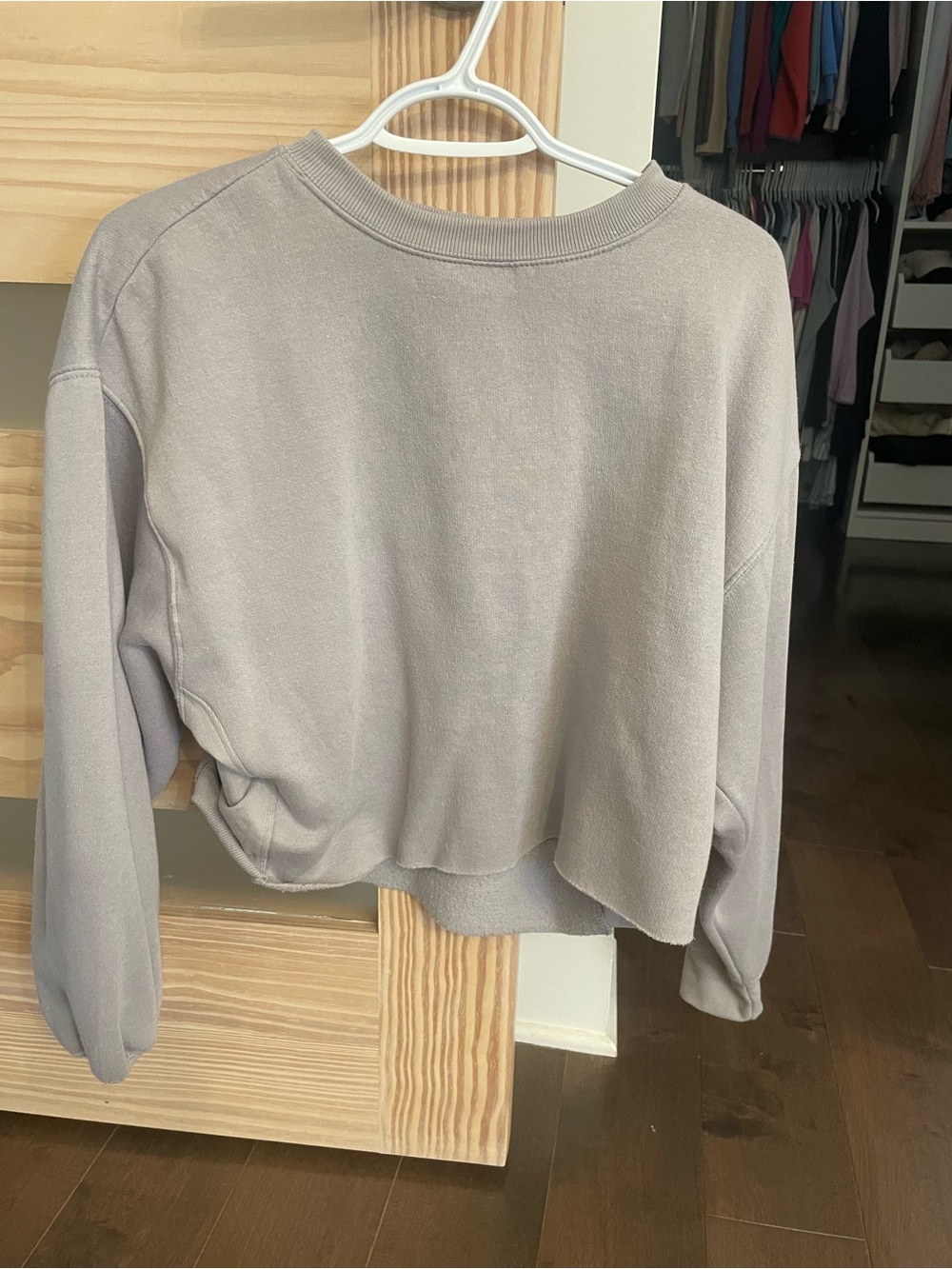 Women's Cropped Crewneck Sweatshirt - Gray - medium